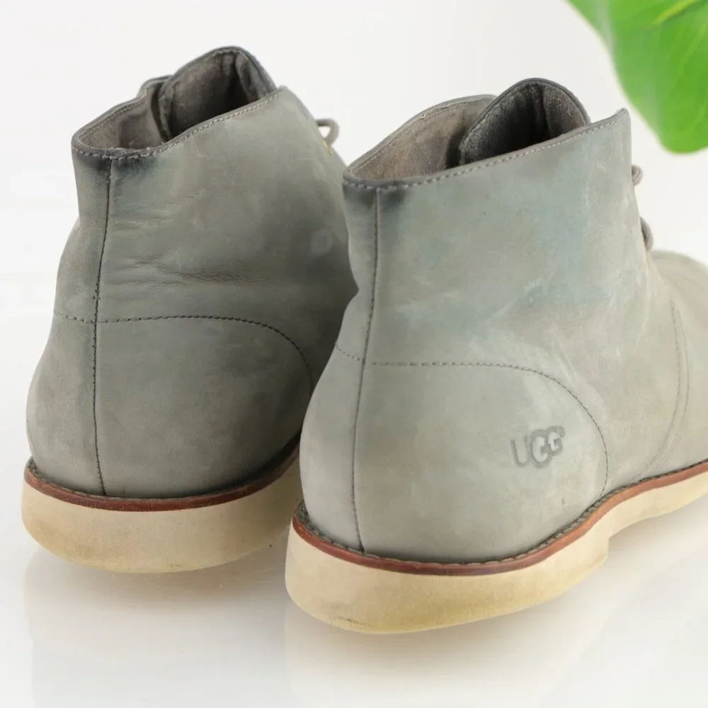 UGG Mens Harren Steifel Chukka Boot Size 12 Gray Suede Lace Up Desert Casual